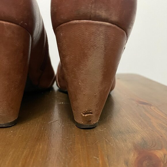 Miz Mooz Tallys 100% leather tan high heel ankle booties boho chic size 8 - Picture 11 of 11